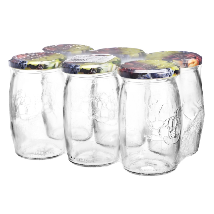 Zestaw słoiki z zakrętkami 335ml 6 sztuk